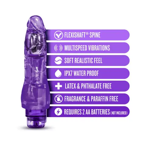 Naturally Yours Fantasy Vibe Realistic 8.5 in. Vibrating Dildo in Purple