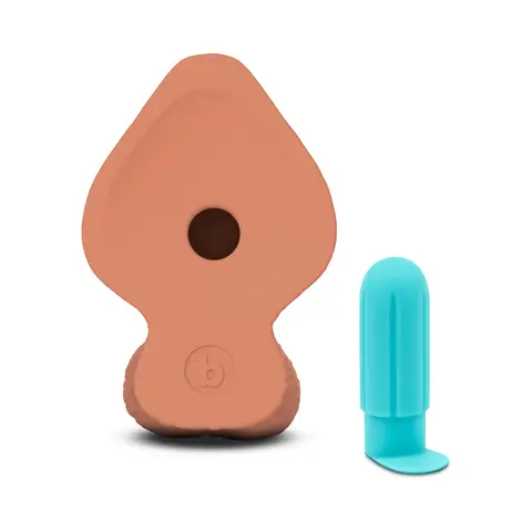 b-Vibe Slipskin Realistic Silicone Dildo 8 in. Girthy in Mocha