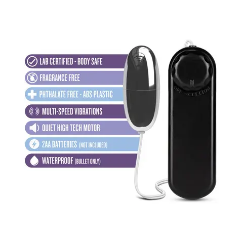 B Yours Silver Power Bullet Remote-Controlled Egg Vibrator Black