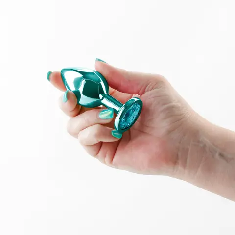 Rear Assets Metal Anal Plug Medium in Teal