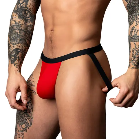 Male Power Hot Mesh Jock Black/Red S/M