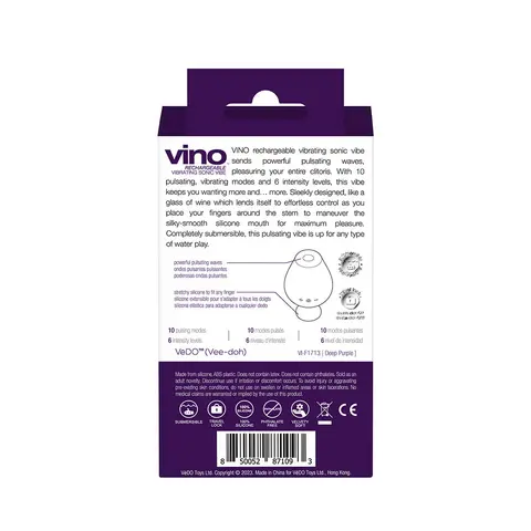 VeDO Vino Rechargeable Vibrating Sonic Vibe in Purple