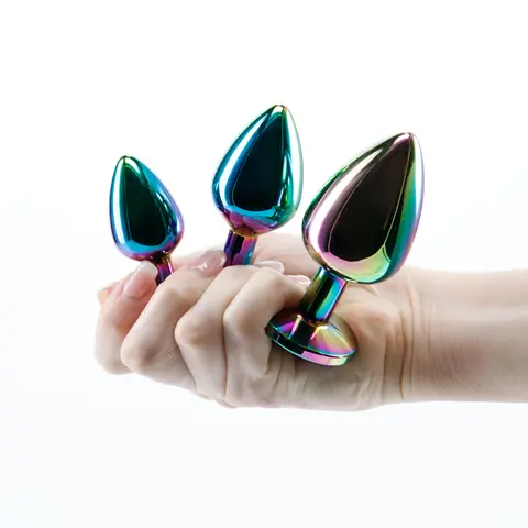 Rear Assets 3-Piece Metal Plug Kit in Multicolor/Rainbow