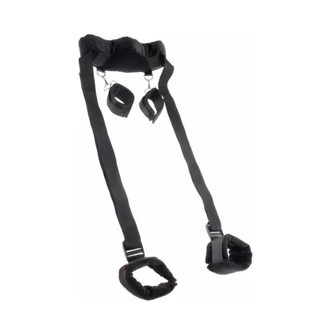 Fetish Fantasy Series Adjustable Position Master with Cuffs Black