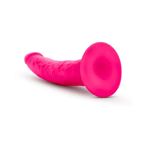 Neo Elite 7.5 in. Silicone Dual Density Dildo Neon in Pink