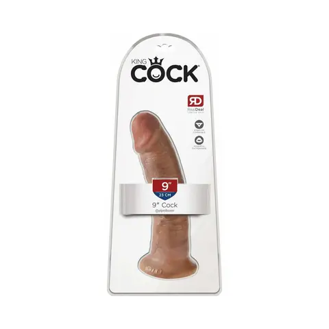 King Cock 9 in. Cock Realistic Dildo With Suction Cup in Tan
