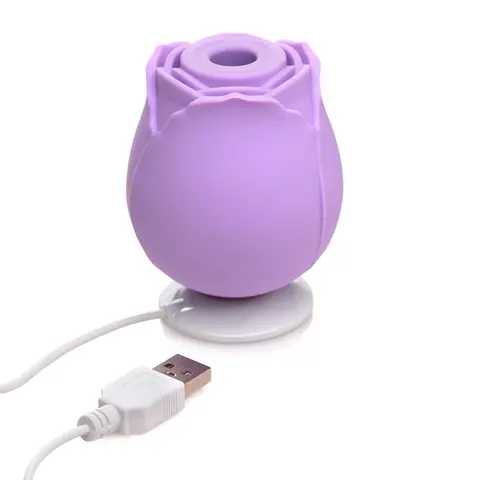 Bloomgasm 10X Wild Rose Silicone Suction Clit Stimulator in Purple
