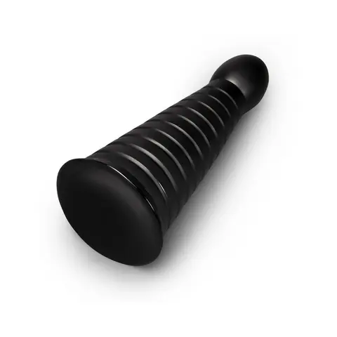 b-Vibe Cone 10 in. Tapered & Ribbed Dildo with Suction Cup
