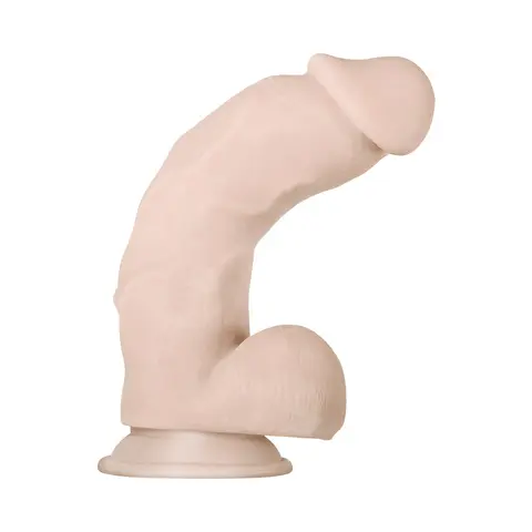 Evolved Real Supple Girthy Poseable 8.5 in. Realistic Dildo With Balls in Beige