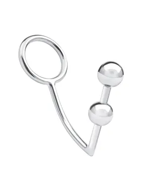 2 bead stainless steel anal hook & 1.75 inch cock ring