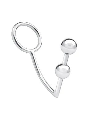 2 bead stainless steel anal hook & 1.75 inch cock ring