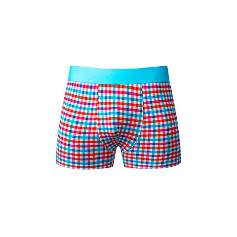 Male Power So Cumfy Gingham Boxer Brief Turquoise XL