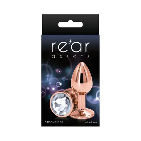 Rear Assets Rose Gold Anal Plug Small in Clear