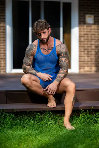 Male Power Fishnet 2.0 Tank Top Royal L/XL