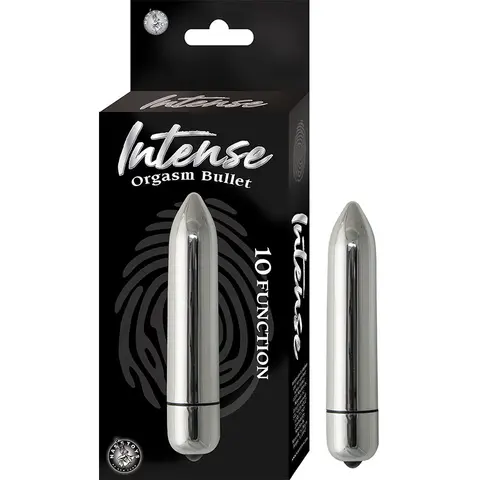 Intense Orgasm Bullet 10 Function Waterproof in Silver