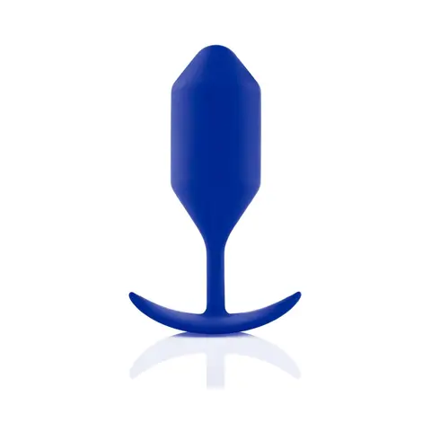 b-Vibe Snug Plug 4 Weighted Silicone Anal Plug in Navy