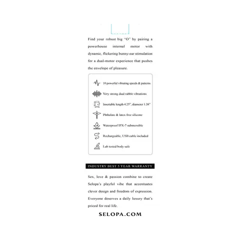 Selopa Robust Rabbit Silicone Rechargeable Pink