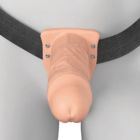 Fantasy X-Tensions Elite Vibrating Hollow Silicone Strap-On 8 in. in Light