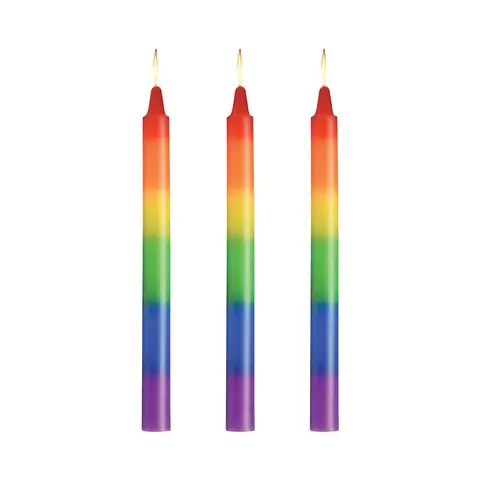 Master Series Pride Candles Rainbow Drip Candle Set of 3