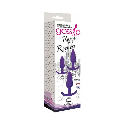 Gossip Rump Rockers 3-Piece Silicone Anal Plug Training Set in Violet