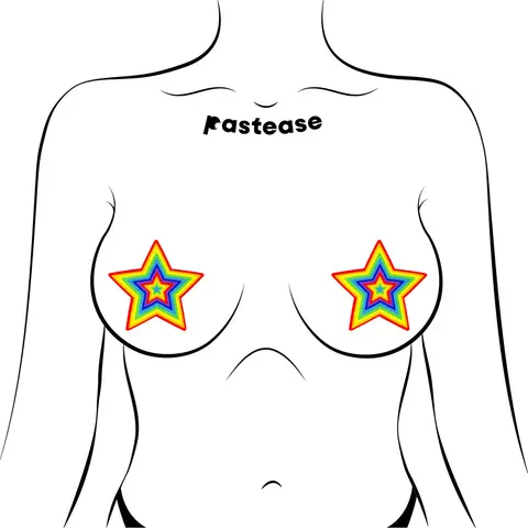 Pastease Glitter Pumping Star Pasties Rainbow