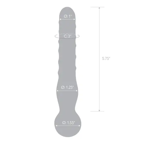 Glas 8 in. Joystick Clear Glass Dildo
