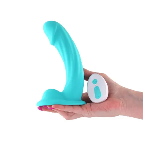 Colours Curve Vibrating 6 in. Dildo in Teal
