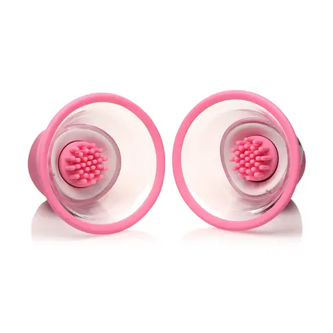 Size Matters 10X Rotating Silicone Nipple Suckers with 4 Attachments in Pink