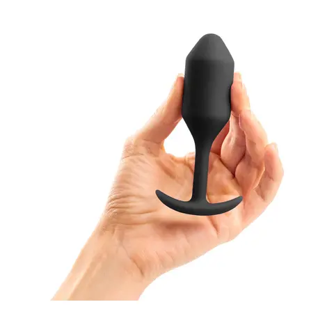 b-Vibe Snug Plug 2 Weighted Silicone Anal Plug in Black