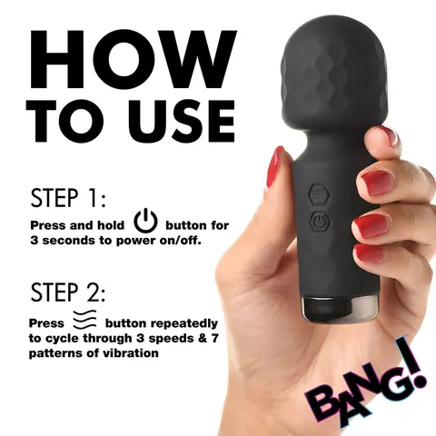 BANG! 10X Mini Silicone Wand in Black