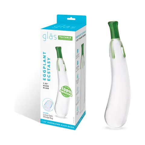 Glas Eggplant Ecstasy 7.25 in. Glass Dildo
