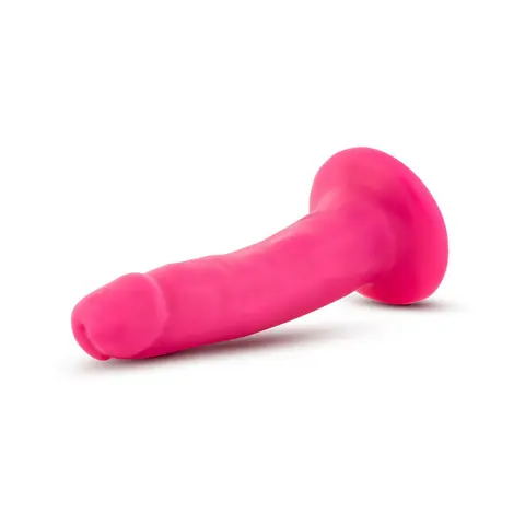 Neo 6 in. Dual Density Dildo Neon in Pink