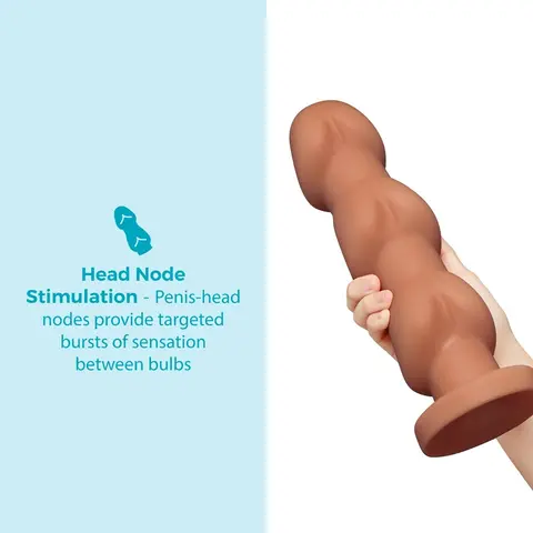 b-Vibe Headz 10.5 in. Multi-Bulb Dildo with Flared Base
