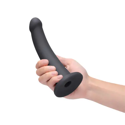 b-Vibe Essentials 7 in. Smooth Silicone Dildo Black