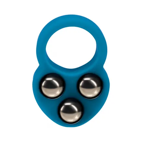 LEVELZ Liquid Silicone Triple Weighted Ball Cock Ring in Teal