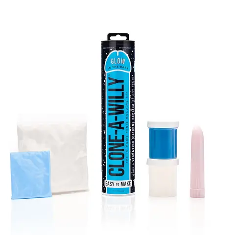Clone-A-Willy DIY Vibrating Dildo Kit Glow-in-the-Dark in Blue