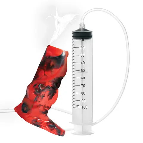 Creature Cocks Hell Hound Squirting Silicone Penis Enhancer Red