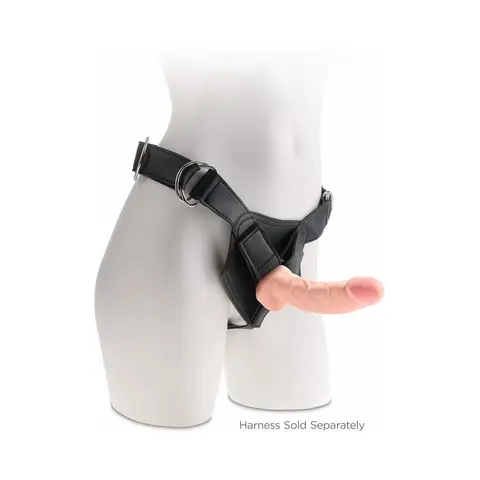 King Cock Plus 8 in. Triple Density Cock With Balls Realistic Suction Cup Dildo Beige