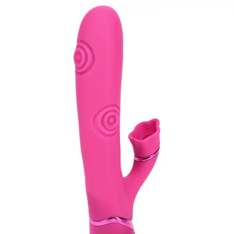 VIVE Fiore Rechargeable G-Spot Air Wave and Tapping Flared Clit Stimulator in Pink