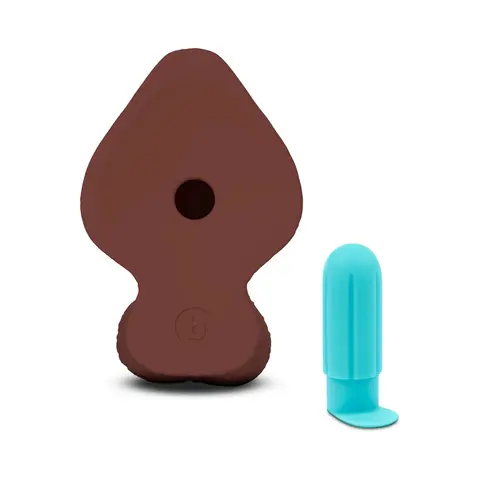 b-Vibe Slipskin Realistic Silicone Dildo 9 in. Girthy in Brown