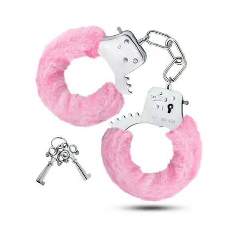 Temptasia Adjustable Faux Fur Cuffs in Pink