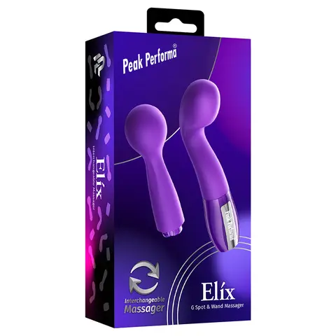 Peak Performa Elix G-Spot & Wand Interchangeable Massager in Purple