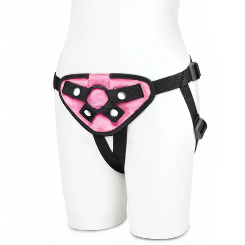 Lux Fetish Neoprene Strap-On Harness in Pink