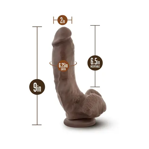 Coverboy The Mechanic Realistic 9 in. Dildo with Balls Brown