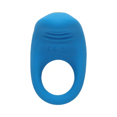 ROMP Juke Rechargeable Silicone Vibrating Penis Ring Light Blue