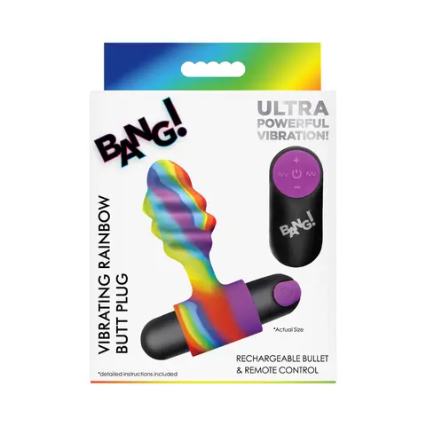 BANG! Vibrating Rainbow Butt Plug