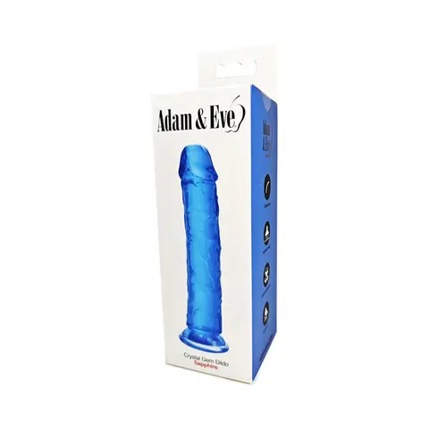 Adam & Eve Crystal Gem 7 in. Dildo in Sapphire