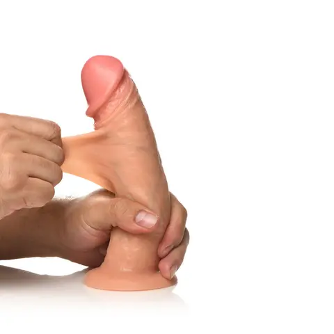 Jock Real Skin Vibrating Silicone Dildo 8 in. Light