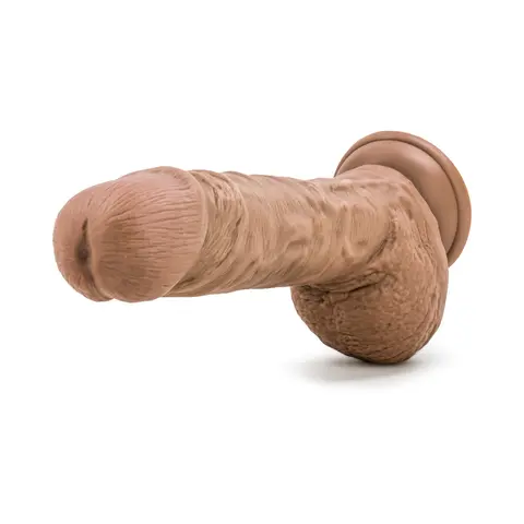 Au Naturel Big Billy 9 in. Posable Dual Density Dildo with Balls in Tan