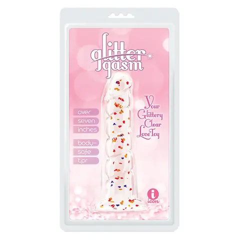 Glittergasm Dong Red and Orange Swirl 7 in.